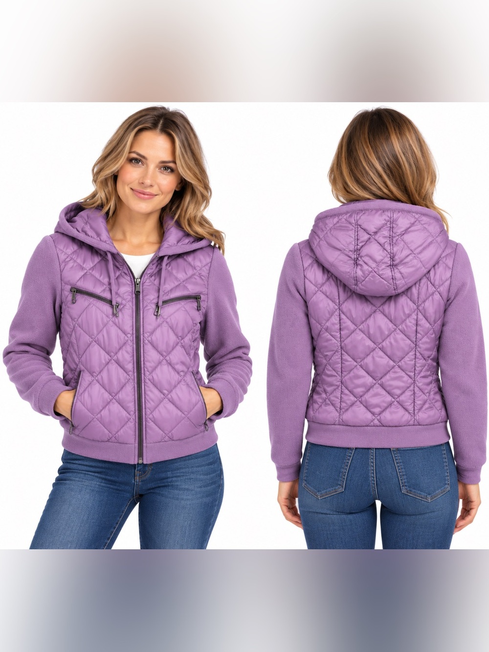Pink Swiss model goose down jacket, size medium